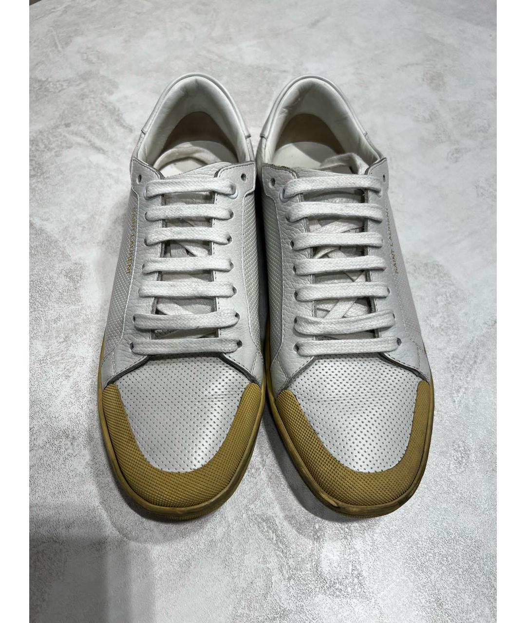 SAINT LAURENT Белые кожаные кеды, фото 2