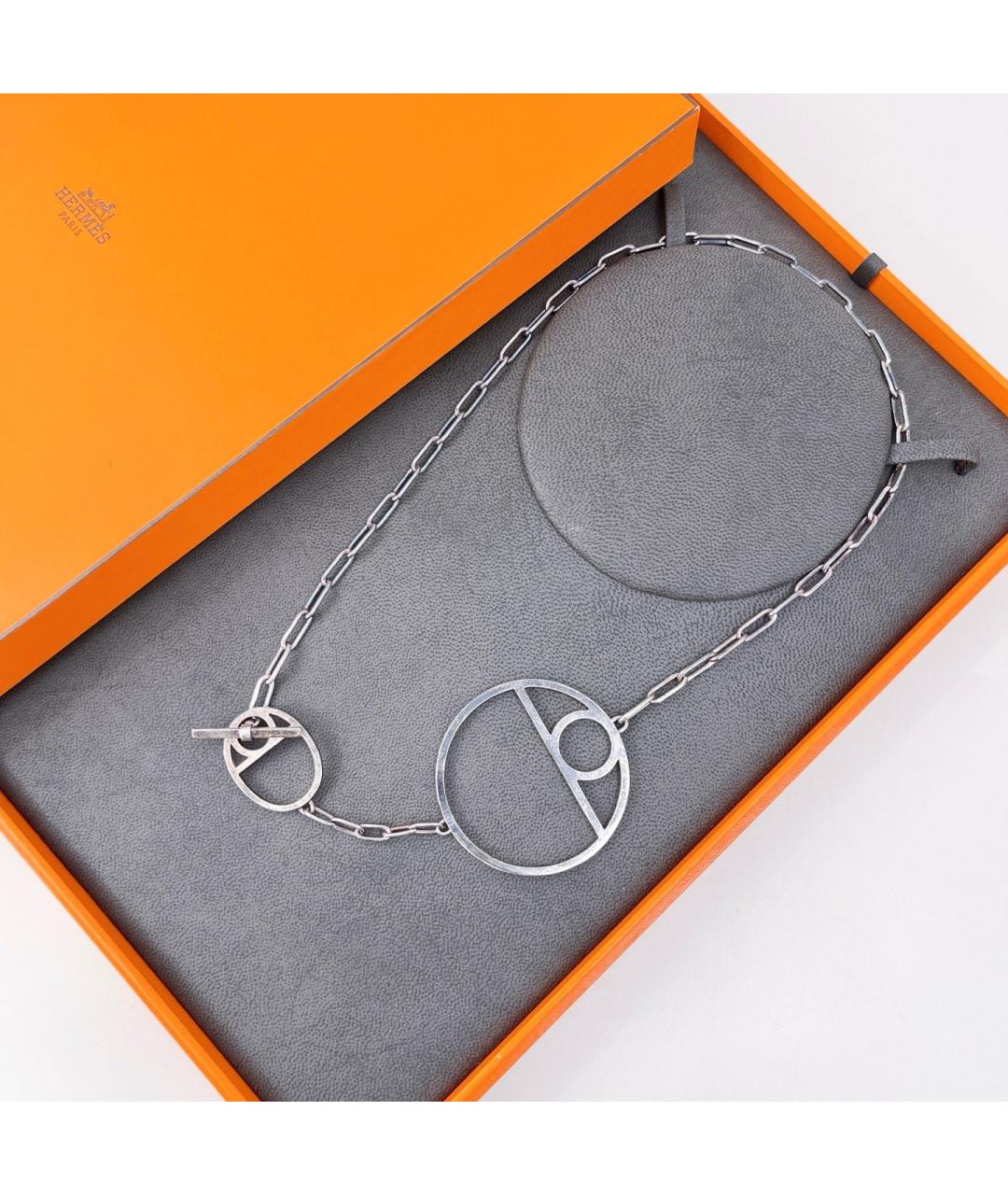 HERMES Серебряное серебряное колье, фото 6