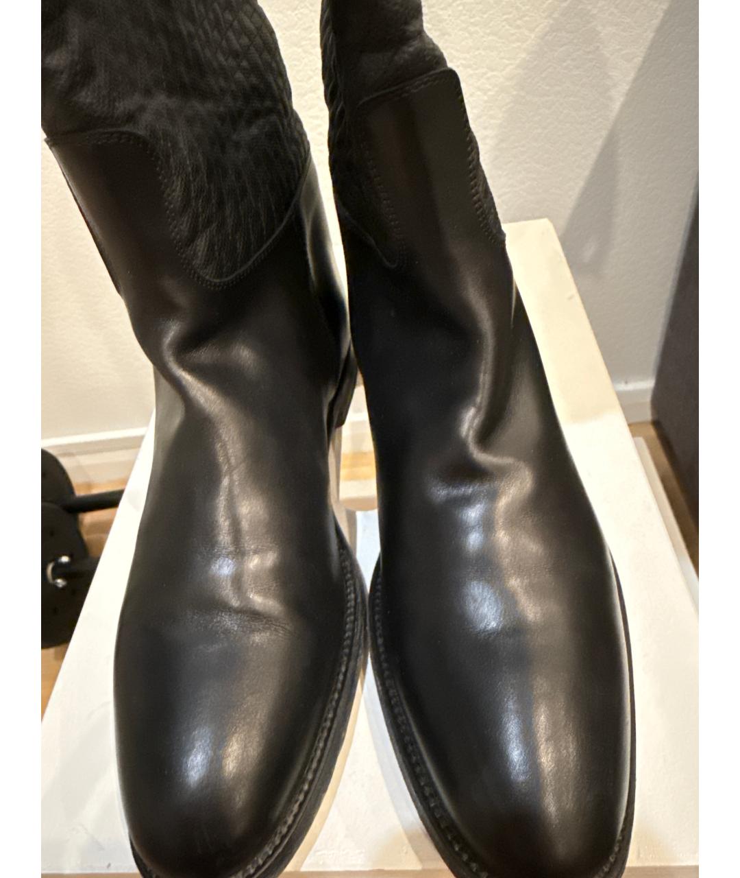 HERMES Черные кожаные сапоги, фото 4