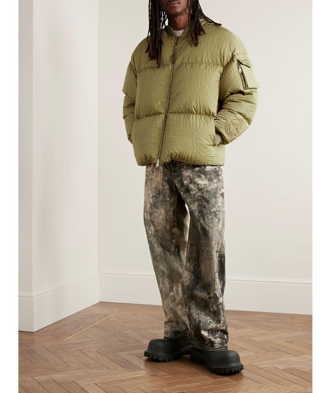 MONCLER Коричневый полиамидовый пуховик, фото 6