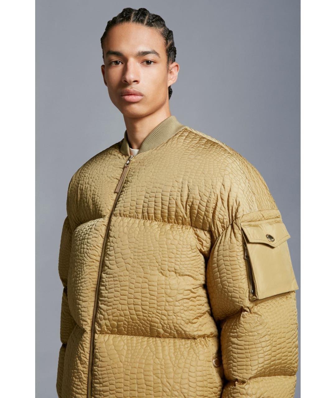 MONCLER Коричневый полиамидовый пуховик, фото 5