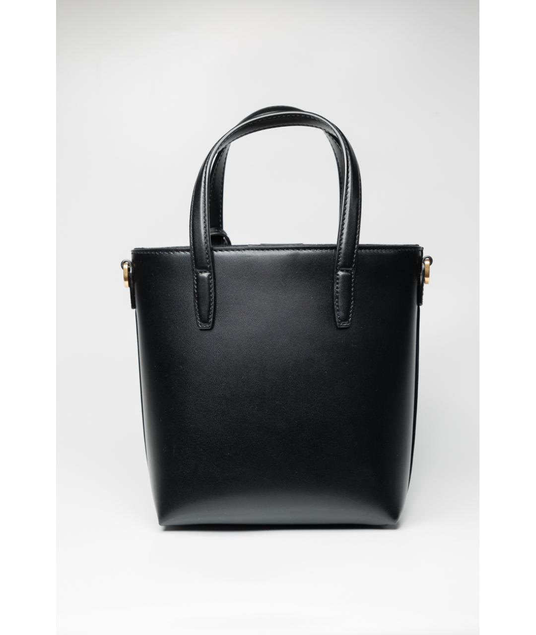 SAINT LAURENT Черная кожаная сумка с короткими ручками, фото 3