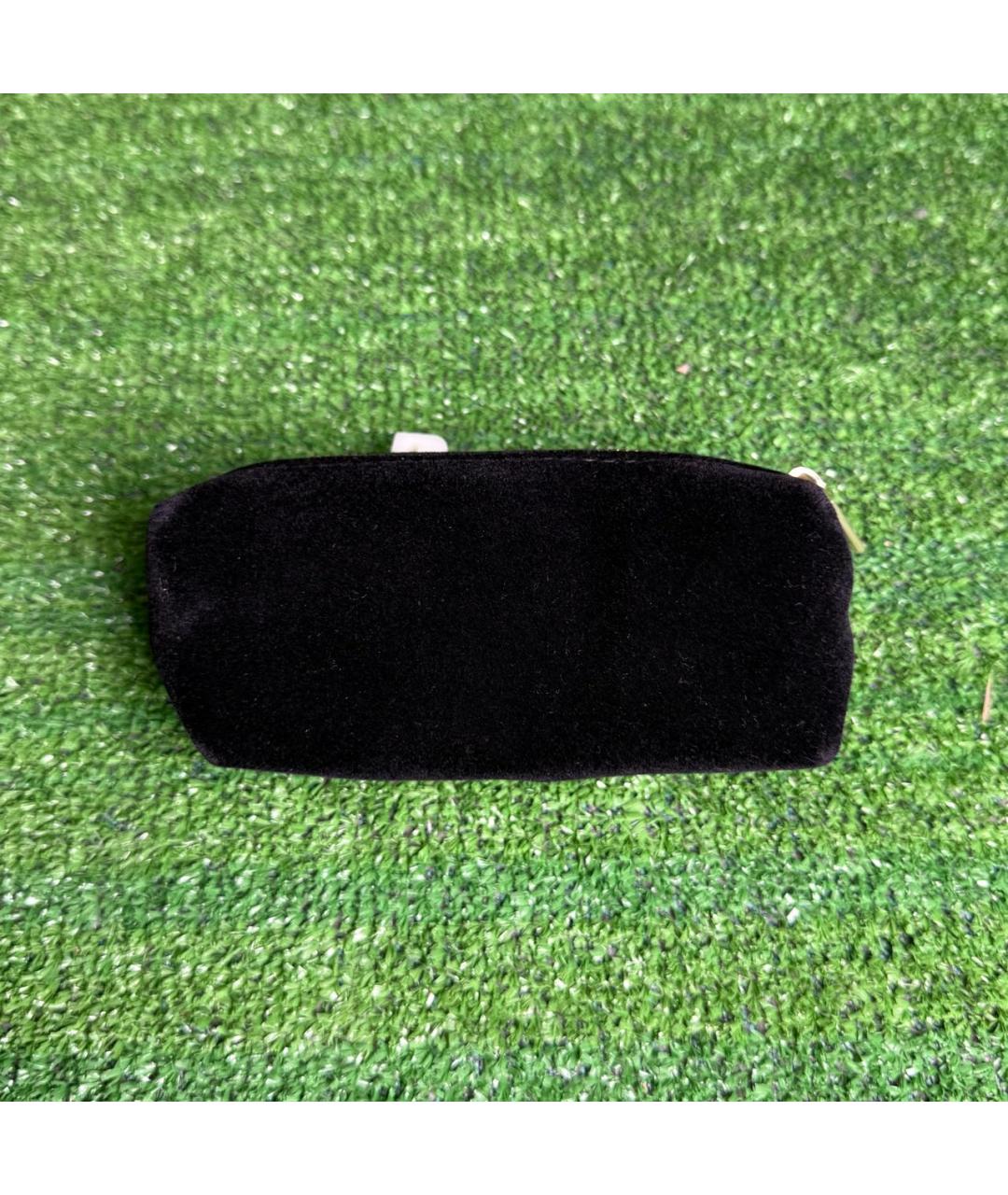 SAINT LAURENT Черная бархатная косметичка, фото 2