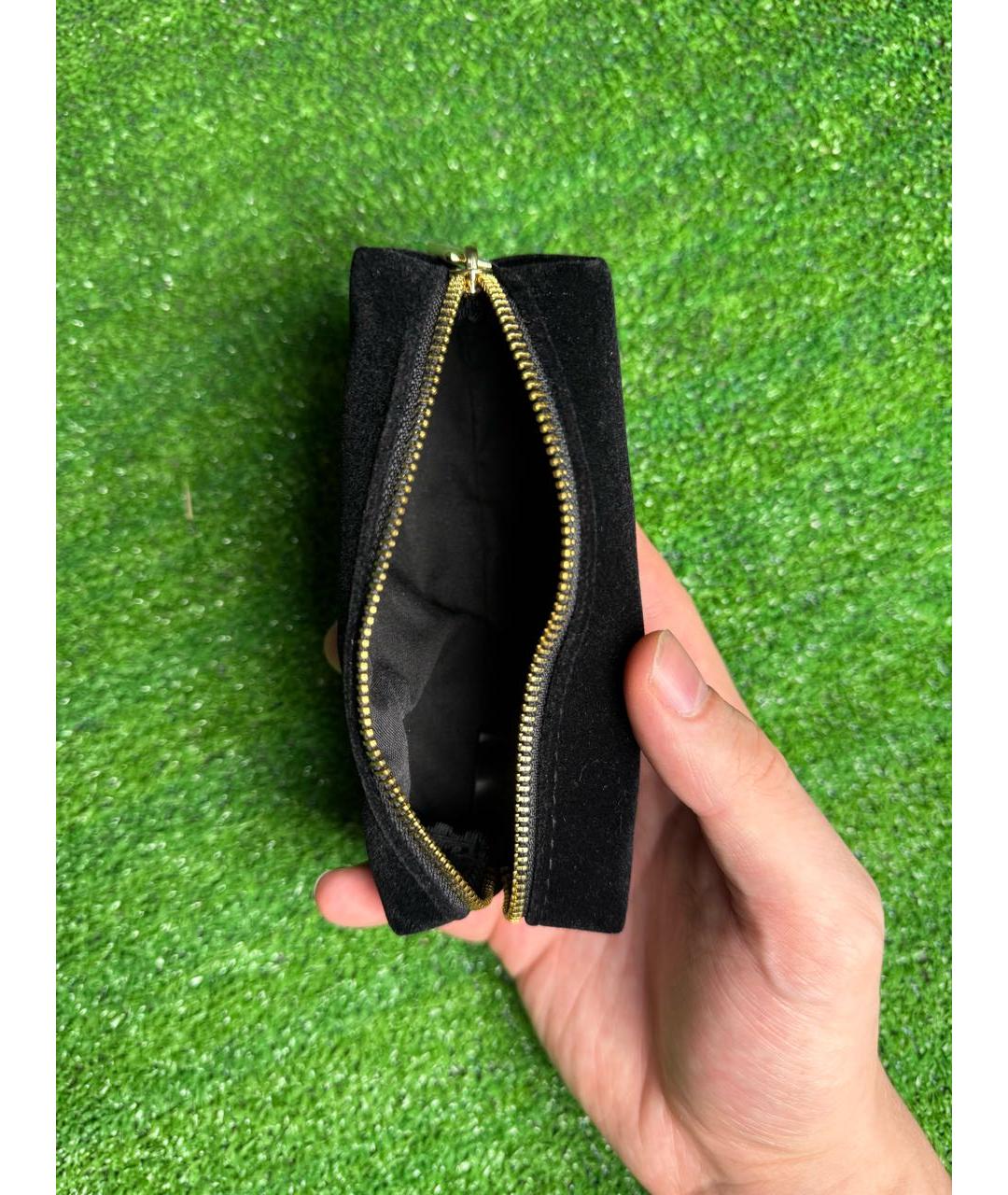 SAINT LAURENT Черная бархатная косметичка, фото 4