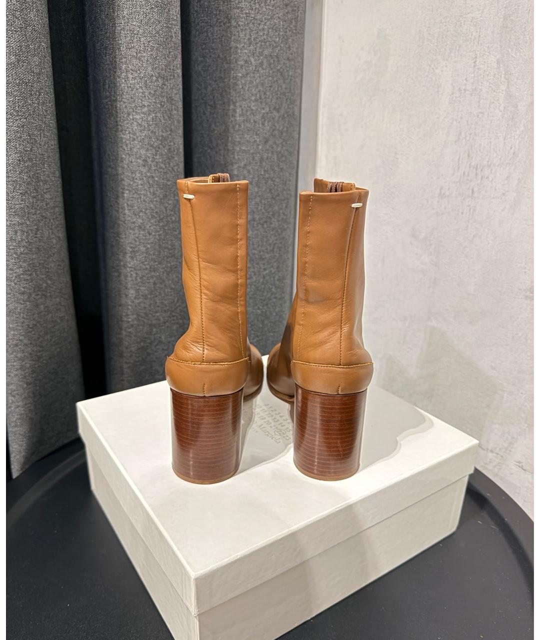 MAISON MARGIELA Коричневые кожаные ботильоны, фото 4