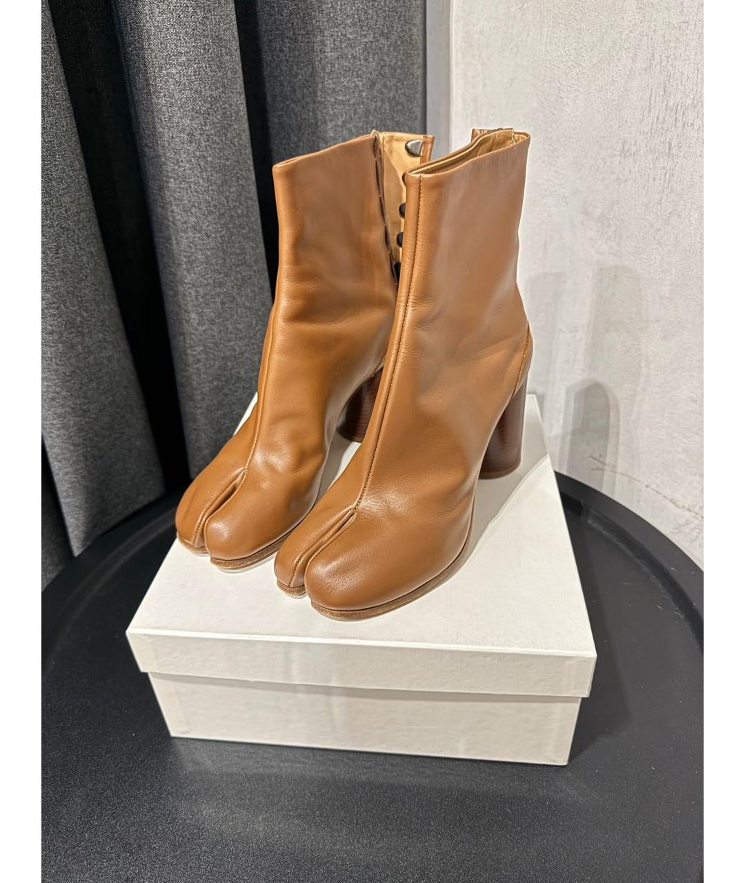 MAISON MARGIELA Коричневые кожаные ботильоны, фото 3