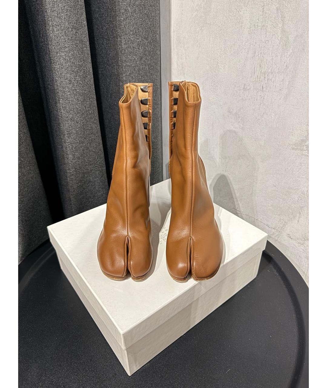 MAISON MARGIELA Коричневые кожаные ботильоны, фото 2