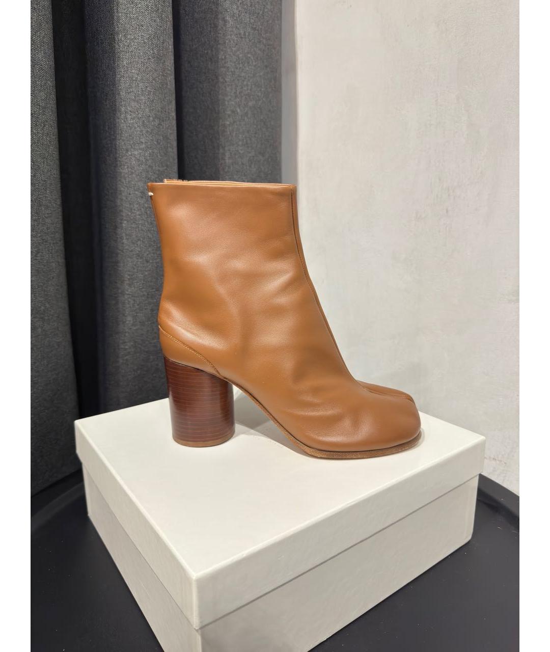 MAISON MARGIELA Коричневые кожаные ботильоны, фото 9