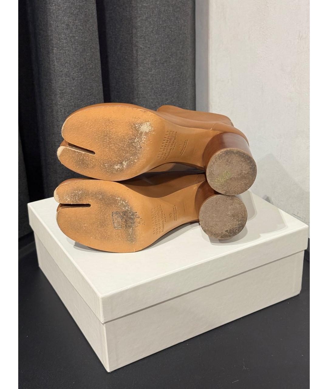 MAISON MARGIELA Коричневые кожаные ботильоны, фото 7