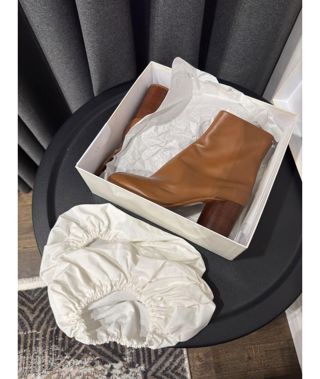 MAISON MARGIELA Коричневые кожаные ботильоны, фото 5