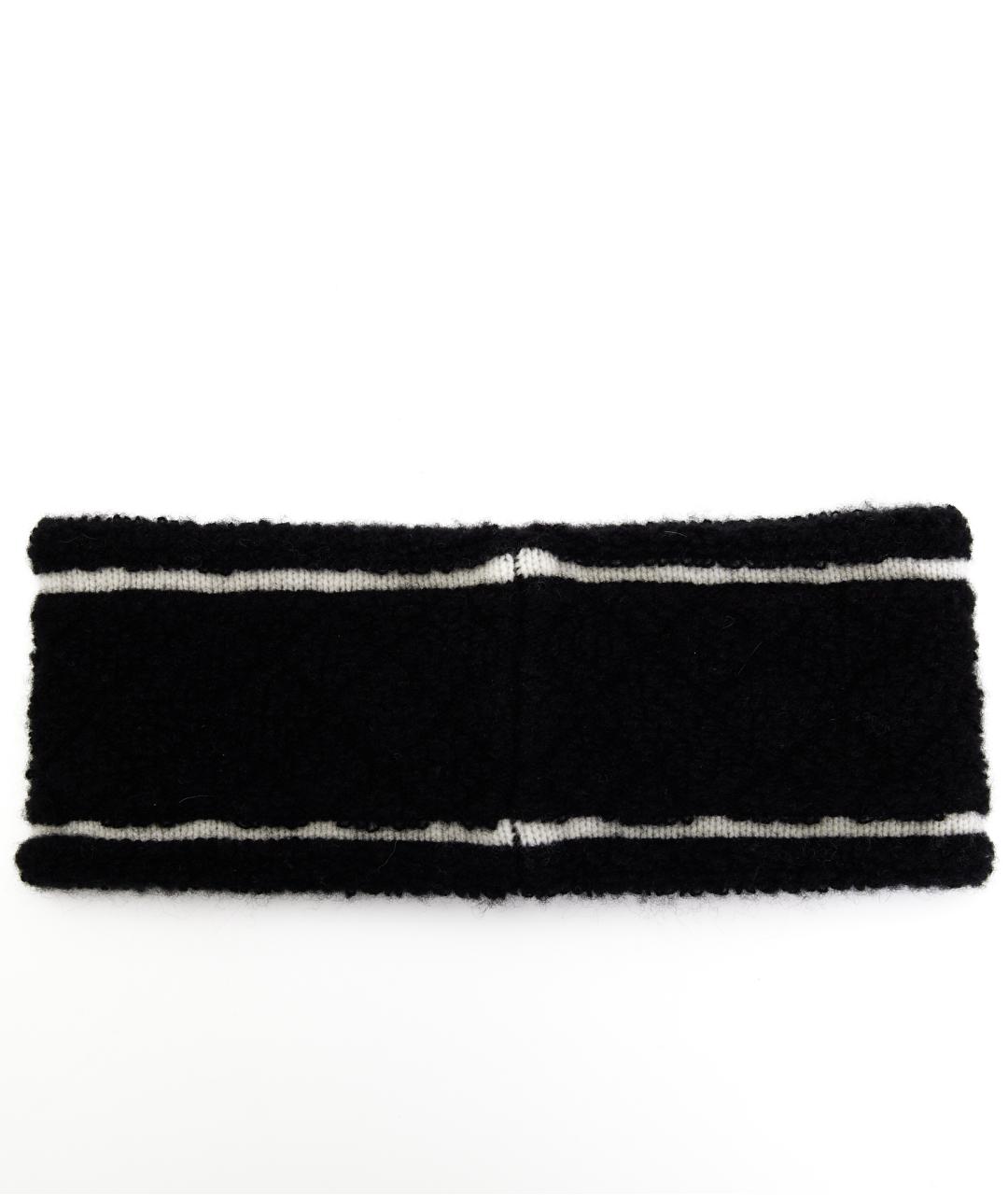 CHANEL Черная кашемировая повязка на голову, фото 2