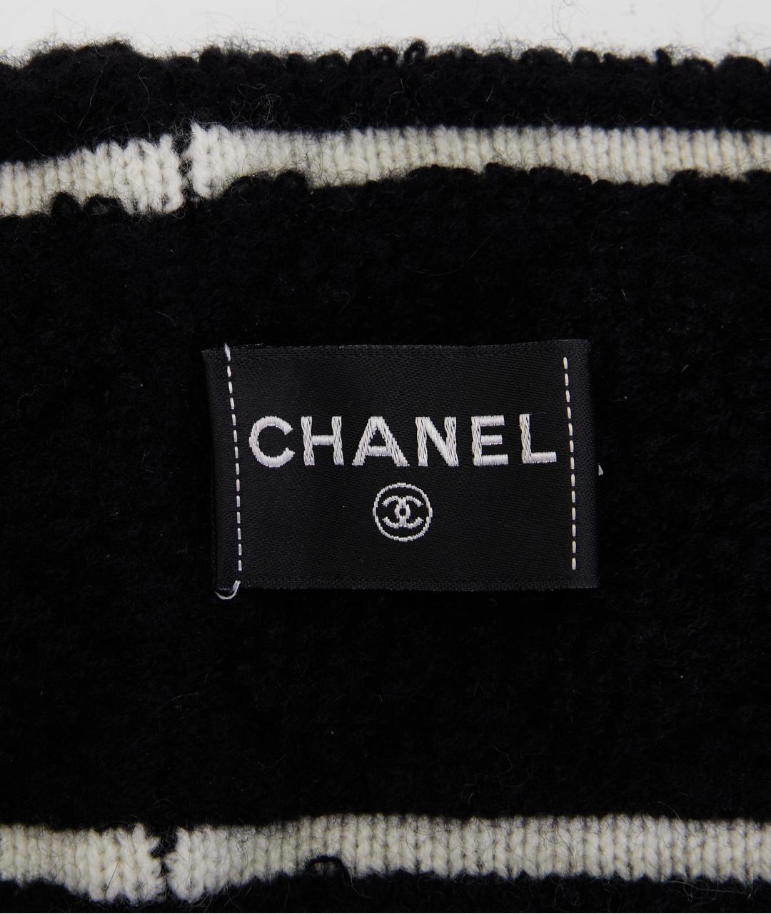 CHANEL Черная кашемировая повязка на голову, фото 3