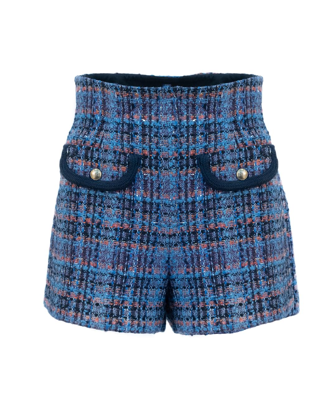 SANDRO Синий твидовый костюм с юбками, фото 4