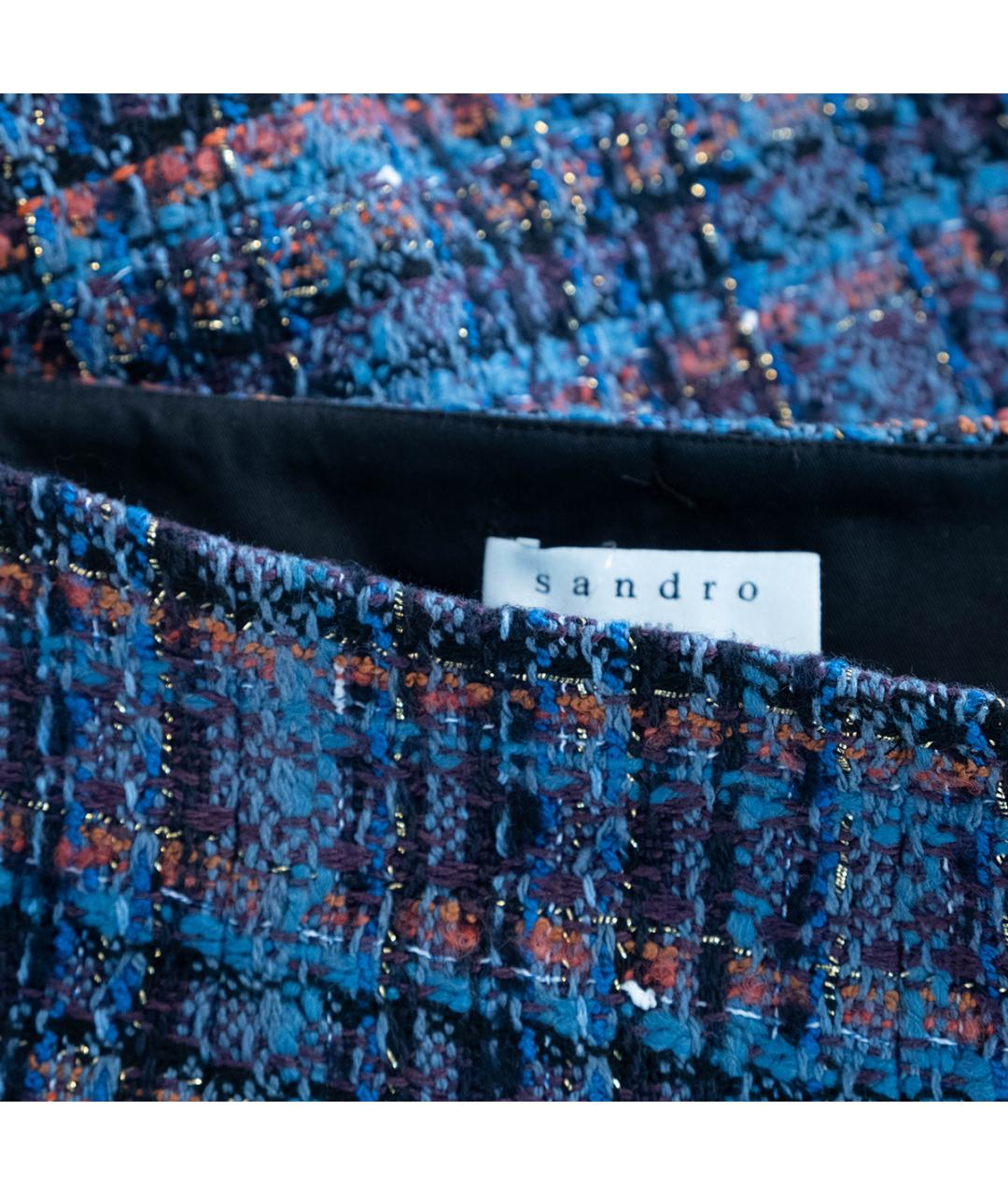 SANDRO Синий твидовый костюм с юбками, фото 9