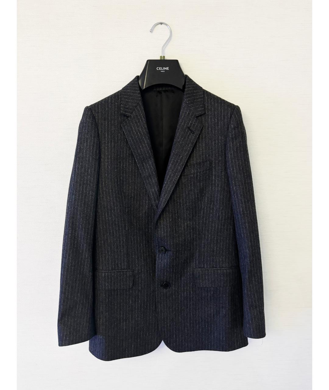 CELINE Черный шерстяной жакет/пиджак, фото 7