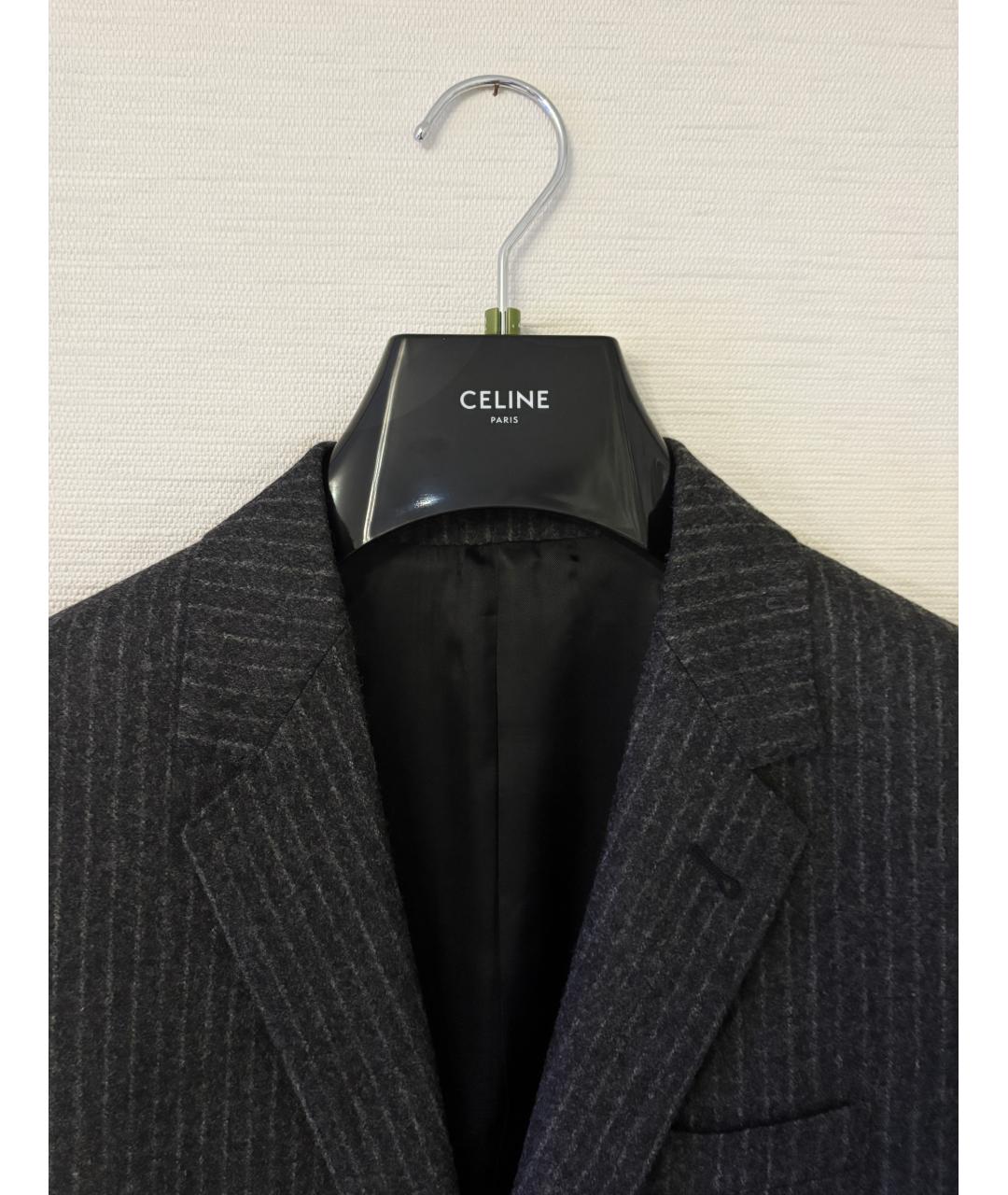 CELINE Черный шерстяной жакет/пиджак, фото 3