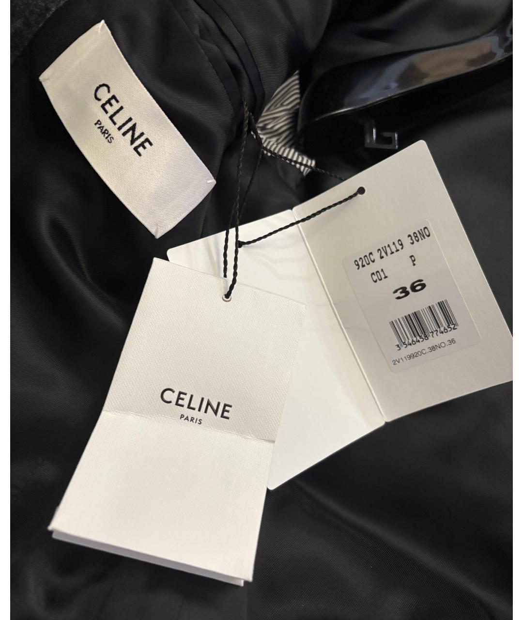 CELINE Черный шерстяной жакет/пиджак, фото 5