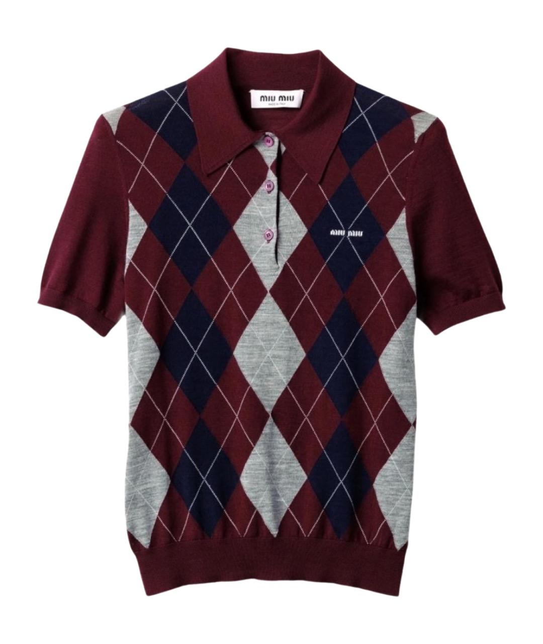 MIU MIU Бордовый шерстяной джемпер / свитер, фото 1