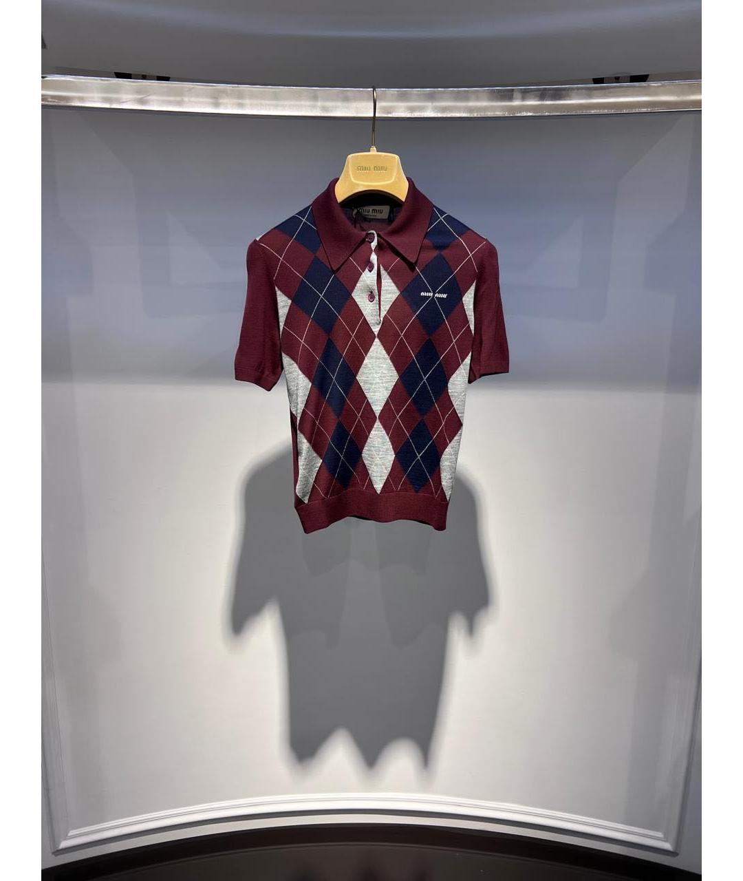 MIU MIU Бордовый шерстяной джемпер / свитер, фото 2