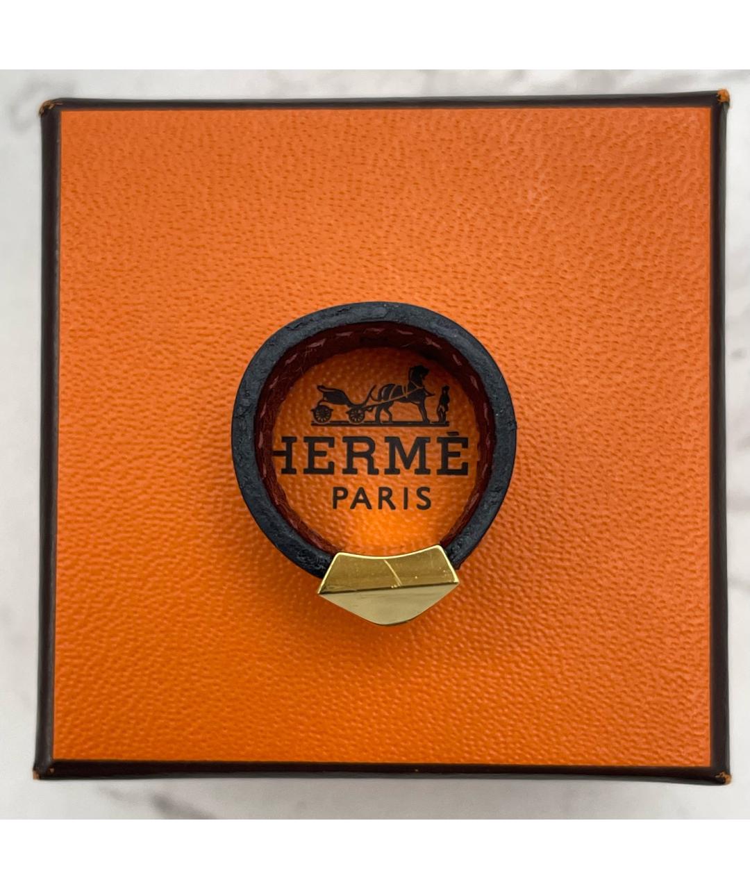 HERMES Бордовое кожаное кольцо, фото 9