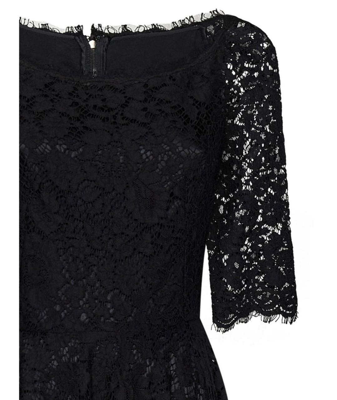 DOLCE&GABBANA Черное хлопковое повседневное платье, фото 3