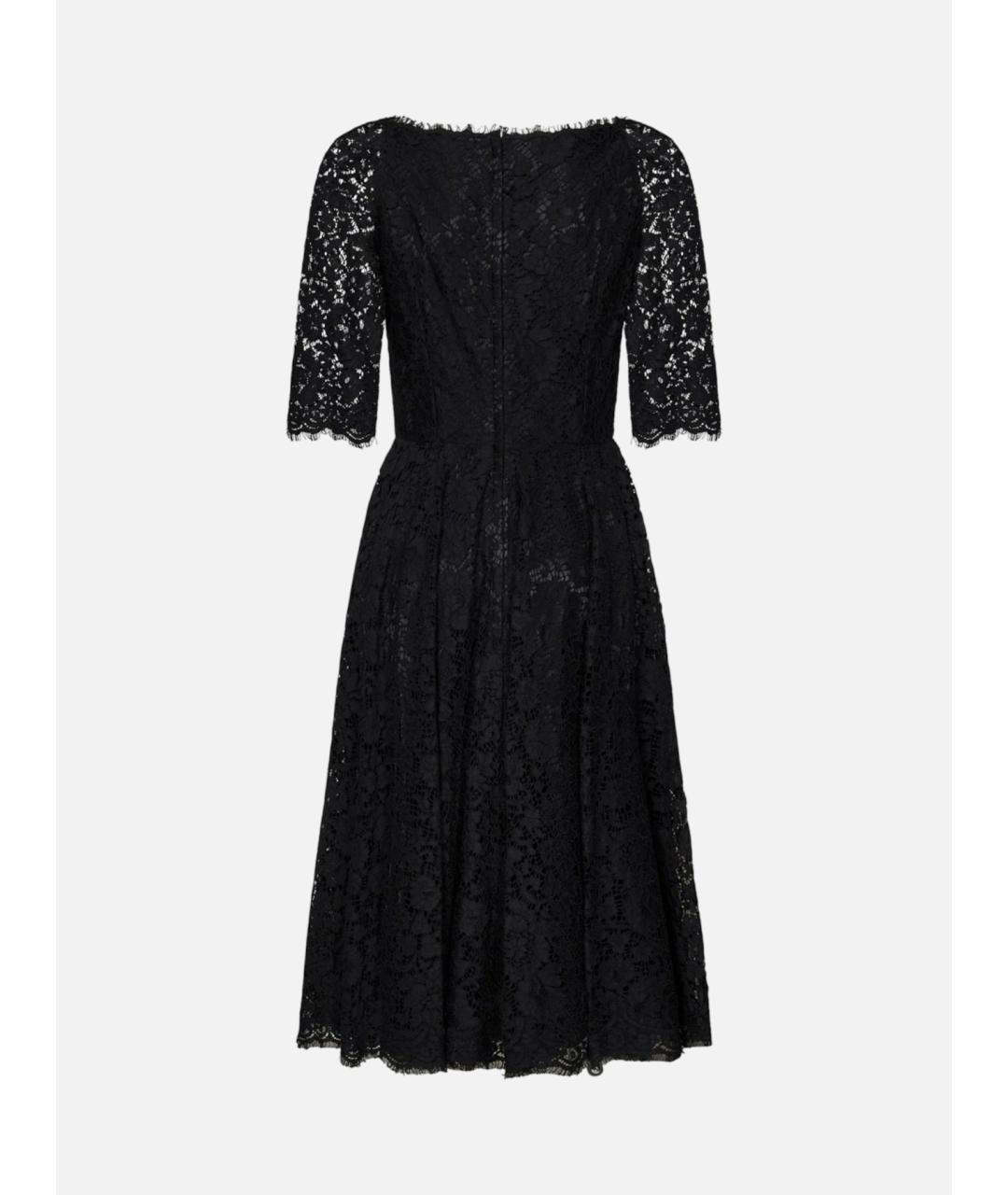 DOLCE&GABBANA Черное хлопковое повседневное платье, фото 2