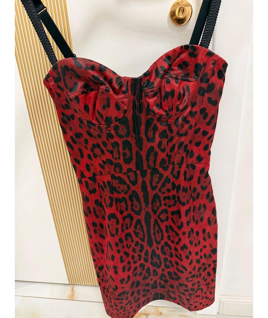 DOLCE&GABBANA Бордовое шелковое коктейльное платье, фото 2