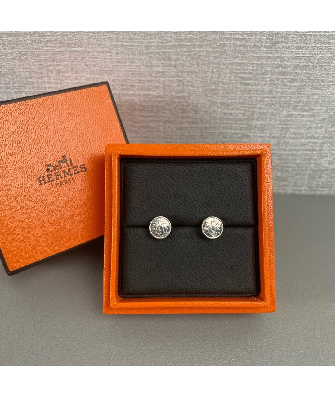 HERMES Серебряные серьги из белого золота, фото 4