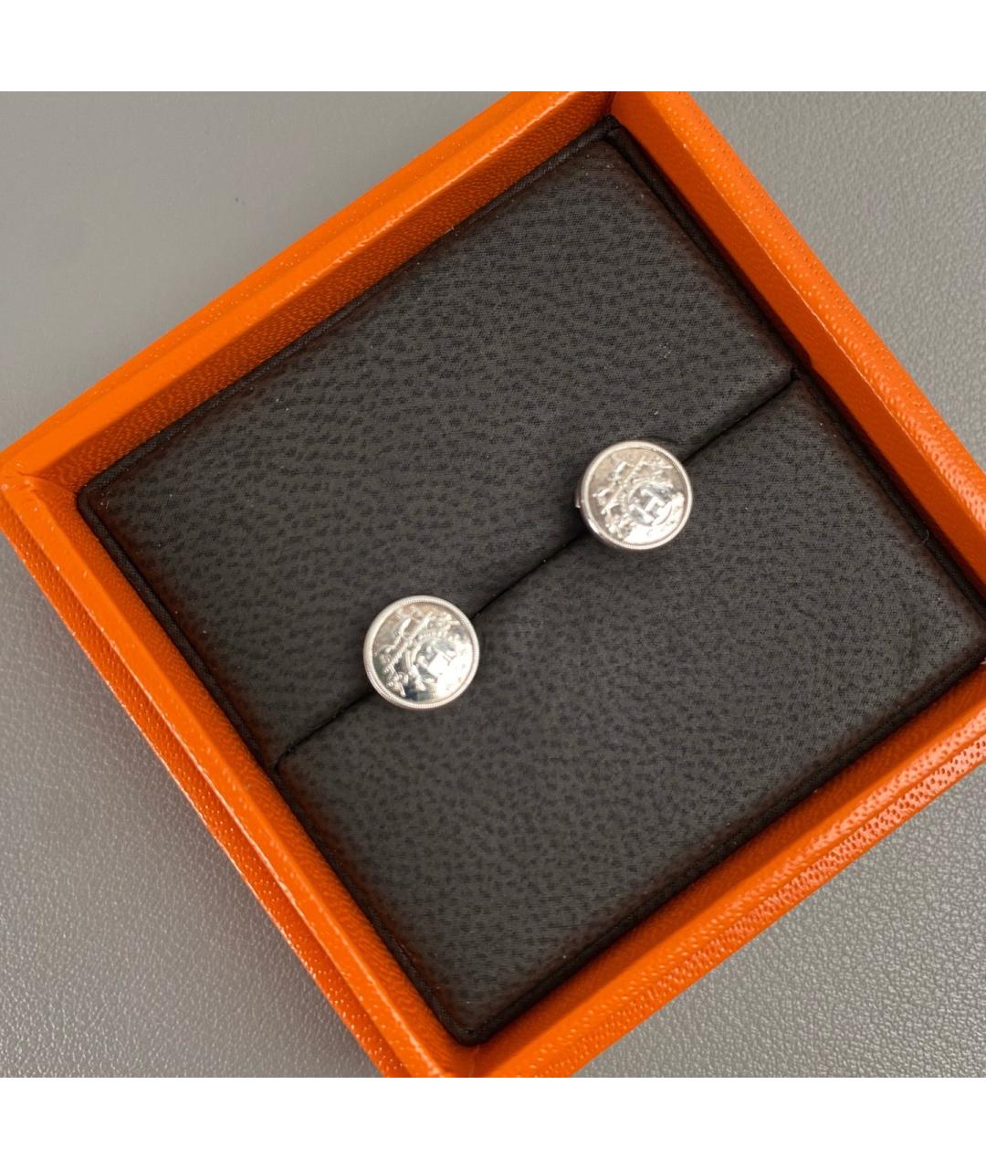 HERMES Серебряные серьги из белого золота, фото 2