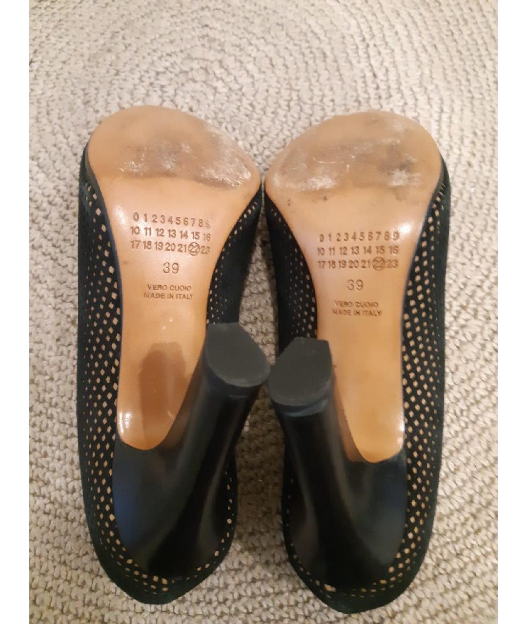 MAISON MARGIELA Черные текстильные туфли, фото 8