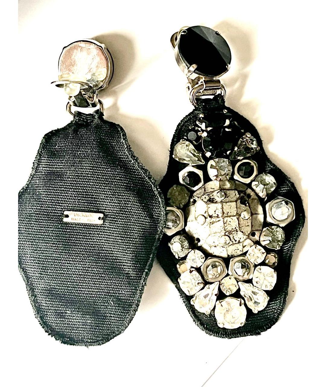 PRADA Черные клипсы, фото 3