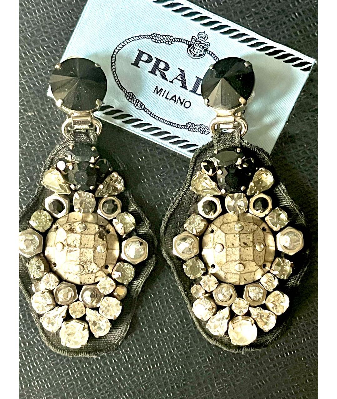 PRADA Черные клипсы, фото 8