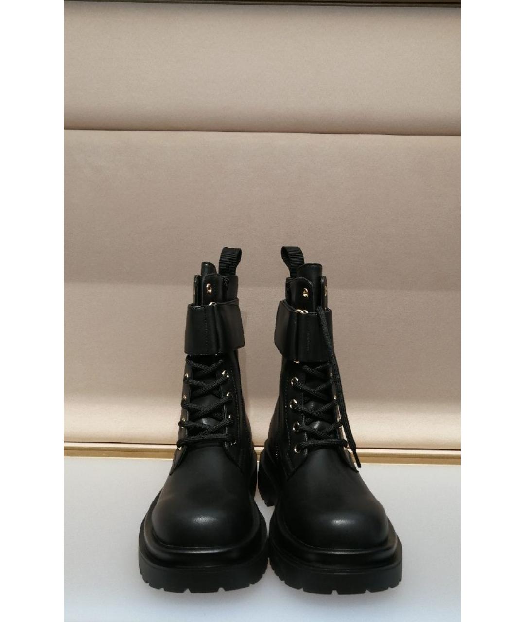 VERSACE JEANS COUTURE Черные кожаные ботинки, фото 2