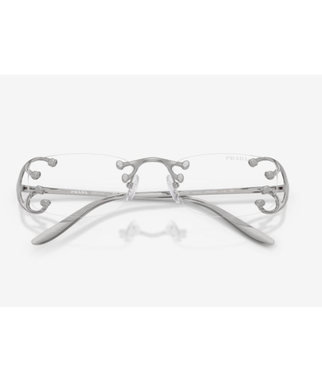 PRADA Серебряные металлические солнцезащитные очки, фото 3