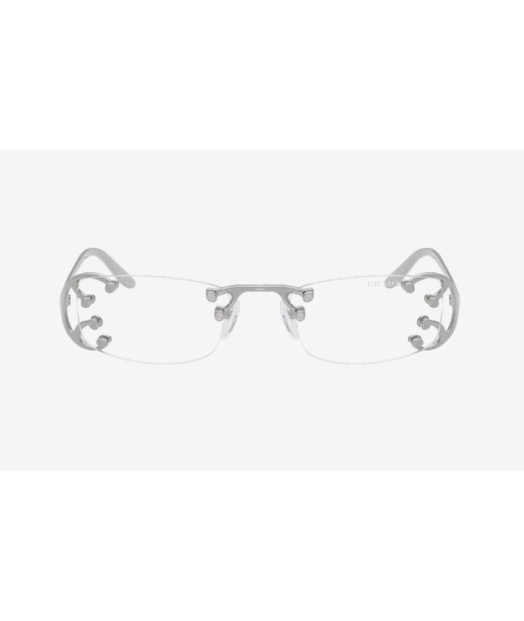 PRADA Серебряные металлические солнцезащитные очки, фото 2