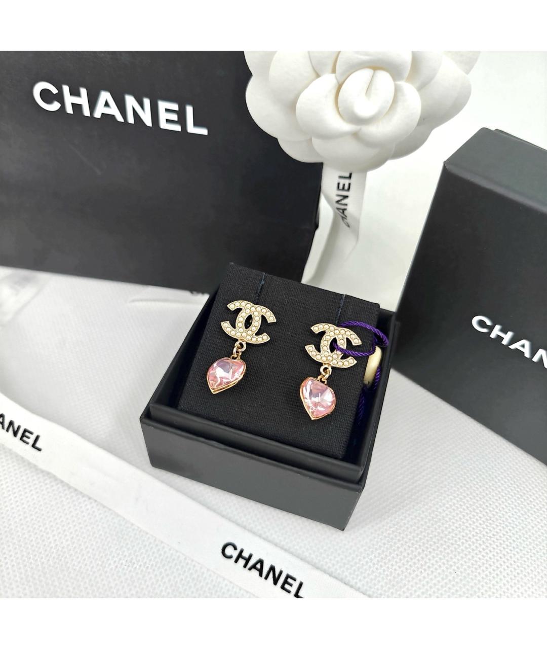 CHANEL Золотые металлические серьги, фото 3