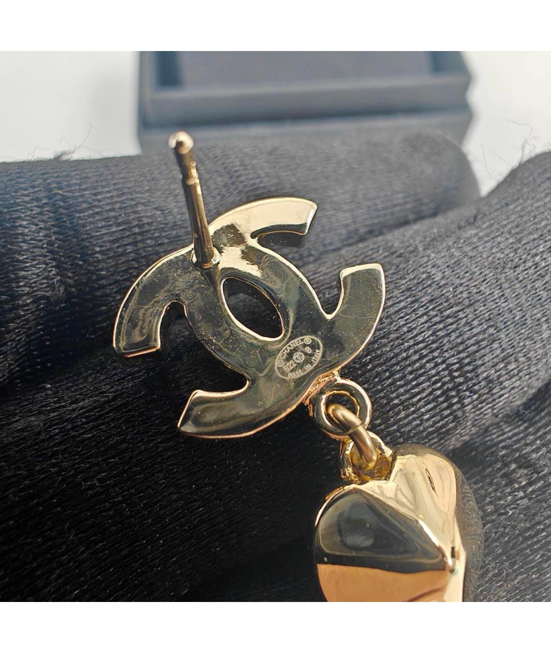 CHANEL Золотые металлические серьги, фото 6