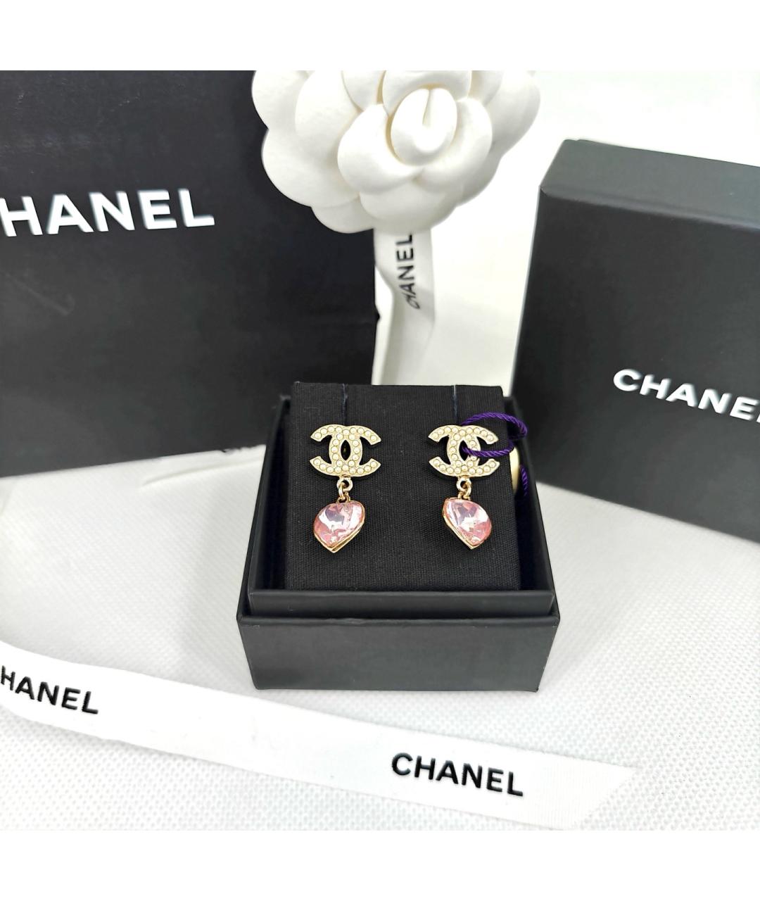 CHANEL Золотые металлические серьги, фото 7