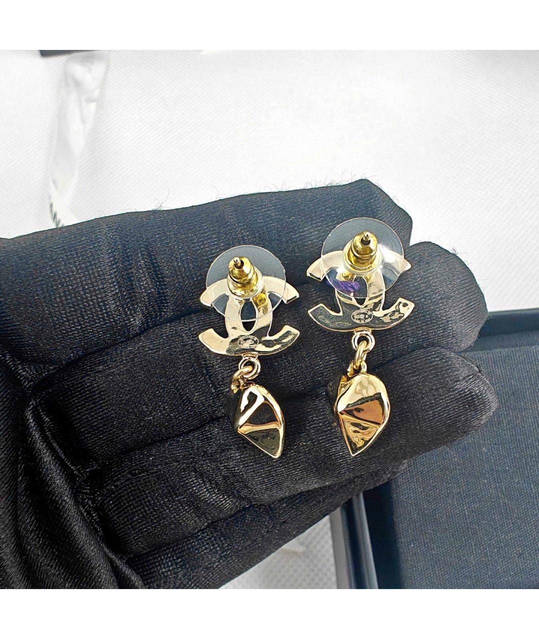 CHANEL Золотые металлические серьги, фото 5