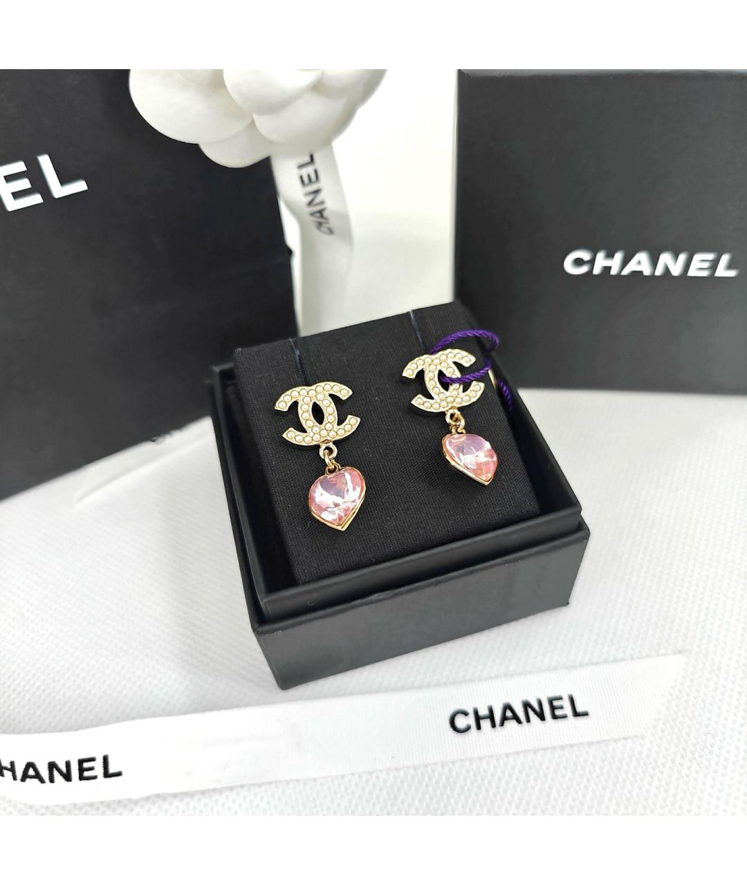 CHANEL Золотые металлические серьги, фото 2