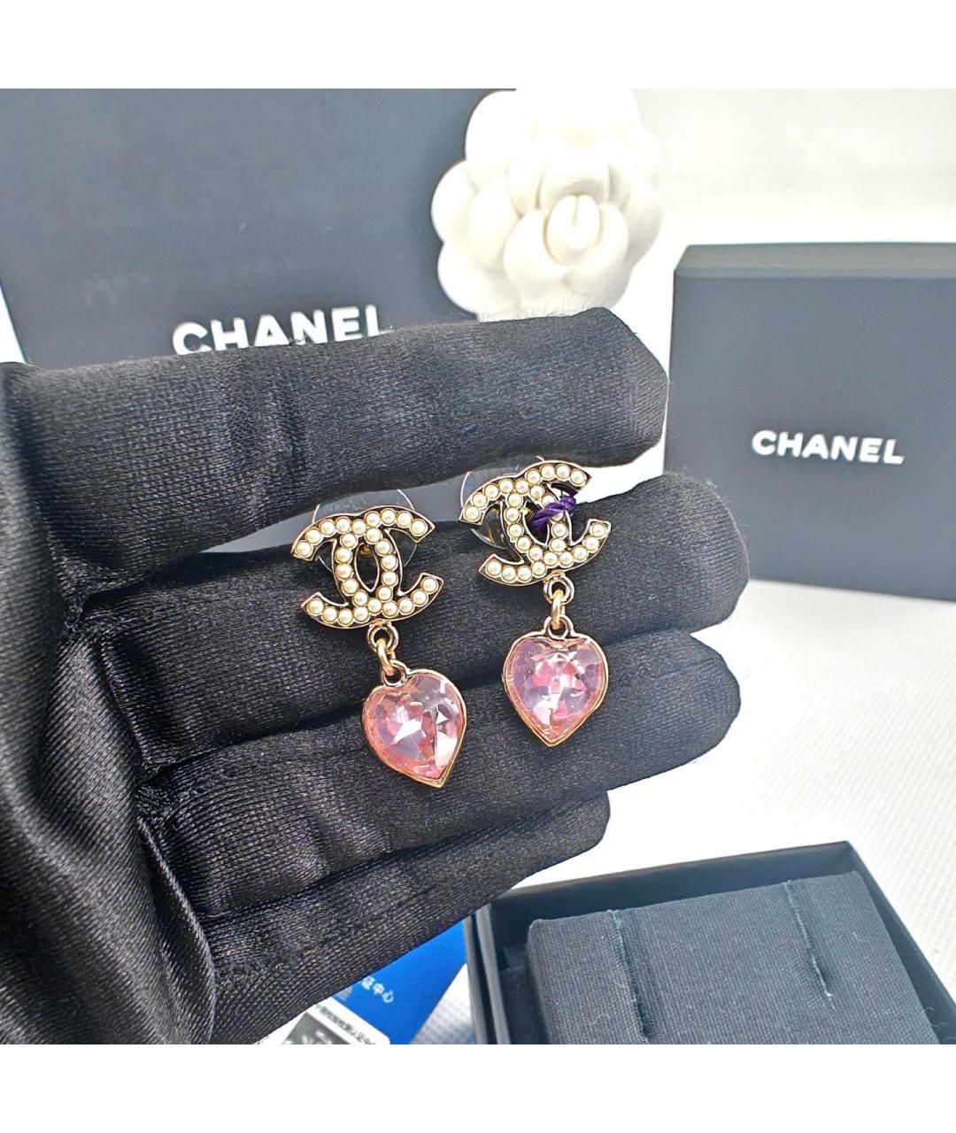 CHANEL Золотые металлические серьги, фото 4