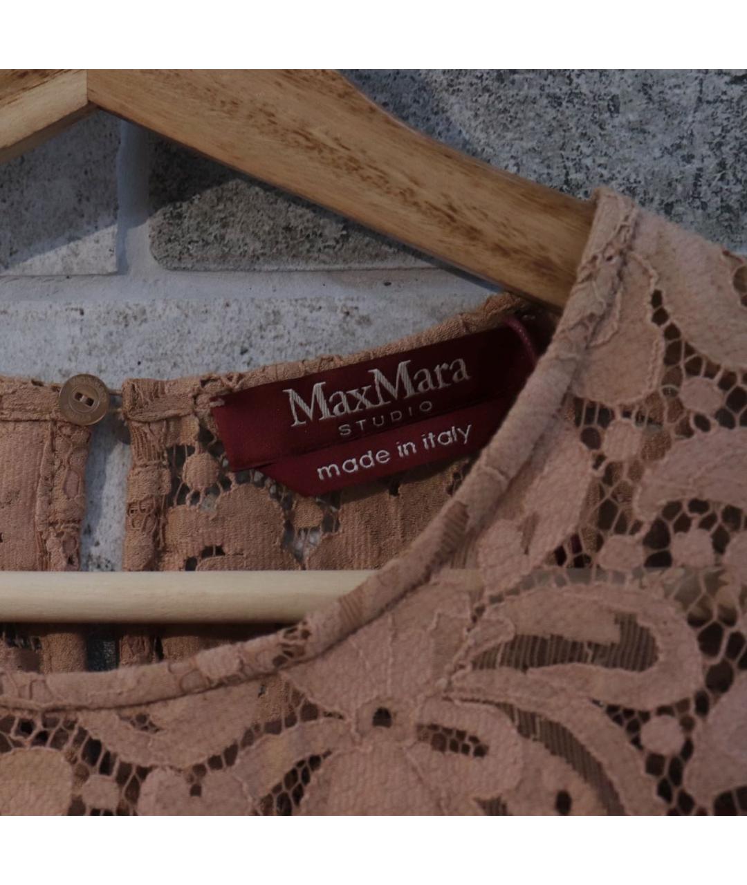 MAX MARA STUDIO Бежевая хлопковая блузы, фото 4