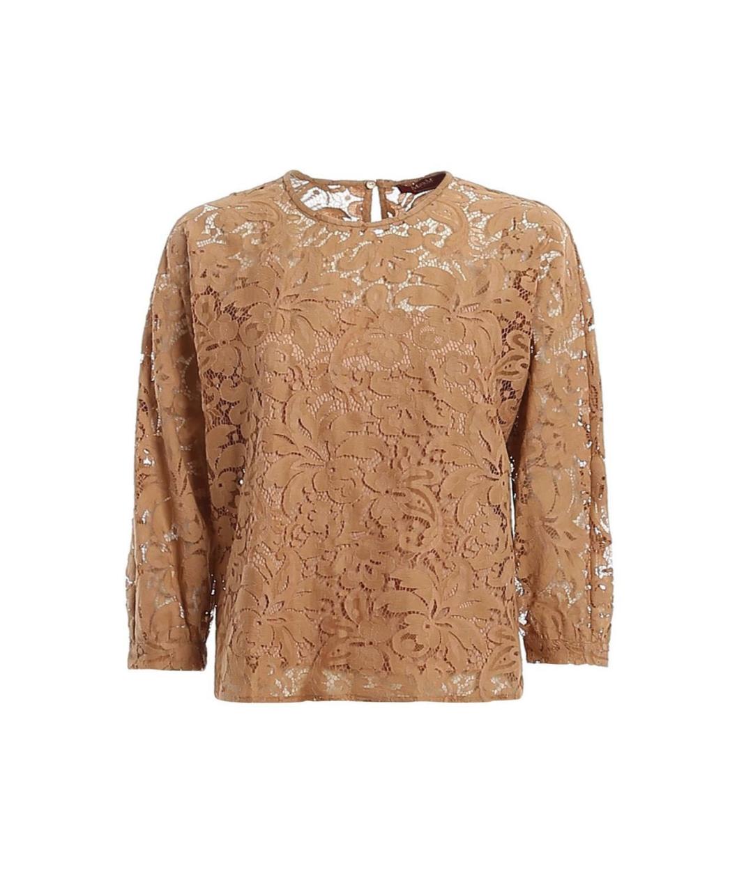 MAX MARA STUDIO Бежевая хлопковая блузы, фото 9