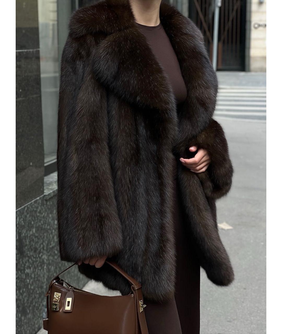 VALENTINO Коричневая меховая шуба, фото 4