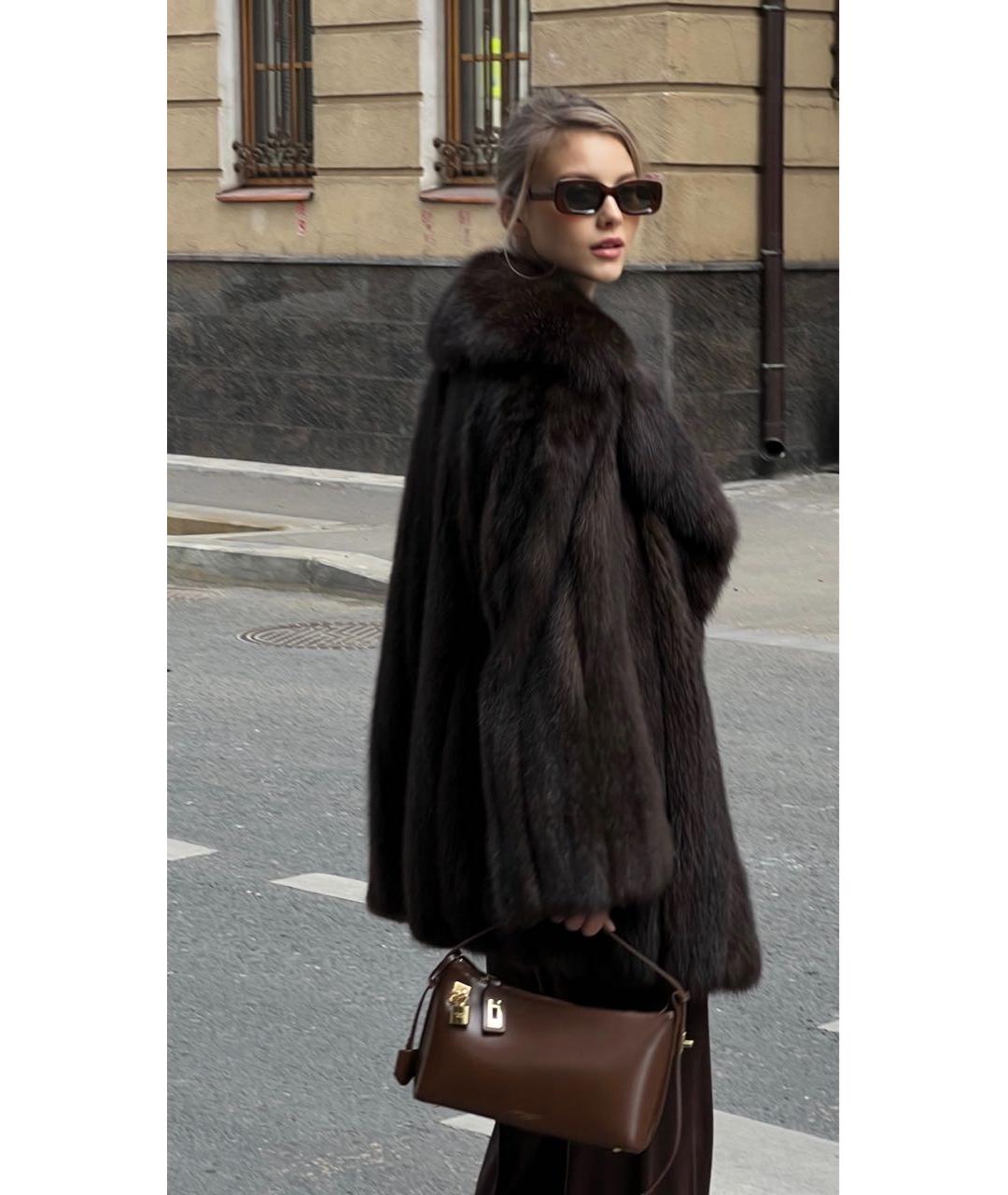 VALENTINO Коричневая меховая шуба, фото 2