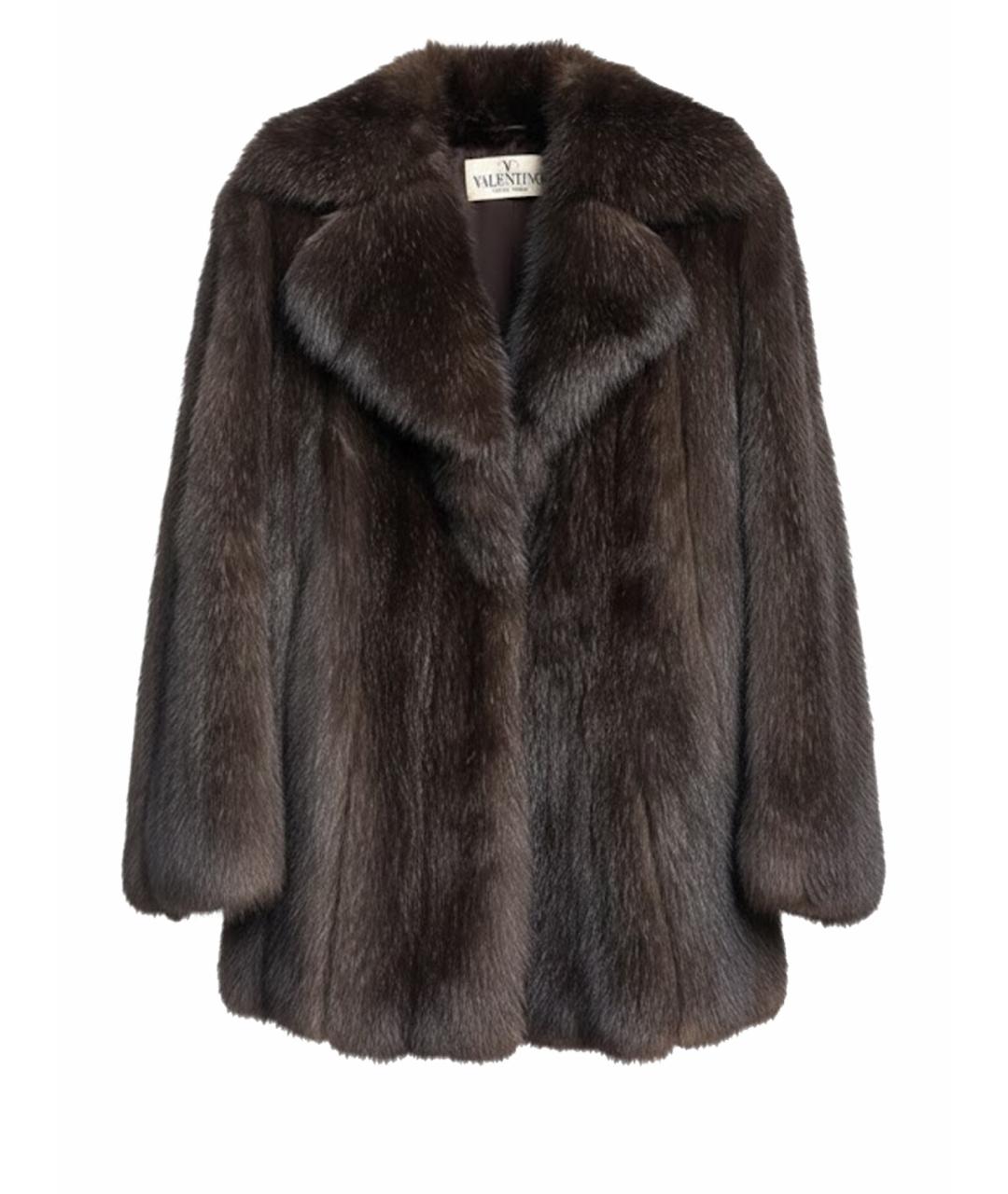 VALENTINO Коричневая меховая шуба, фото 1