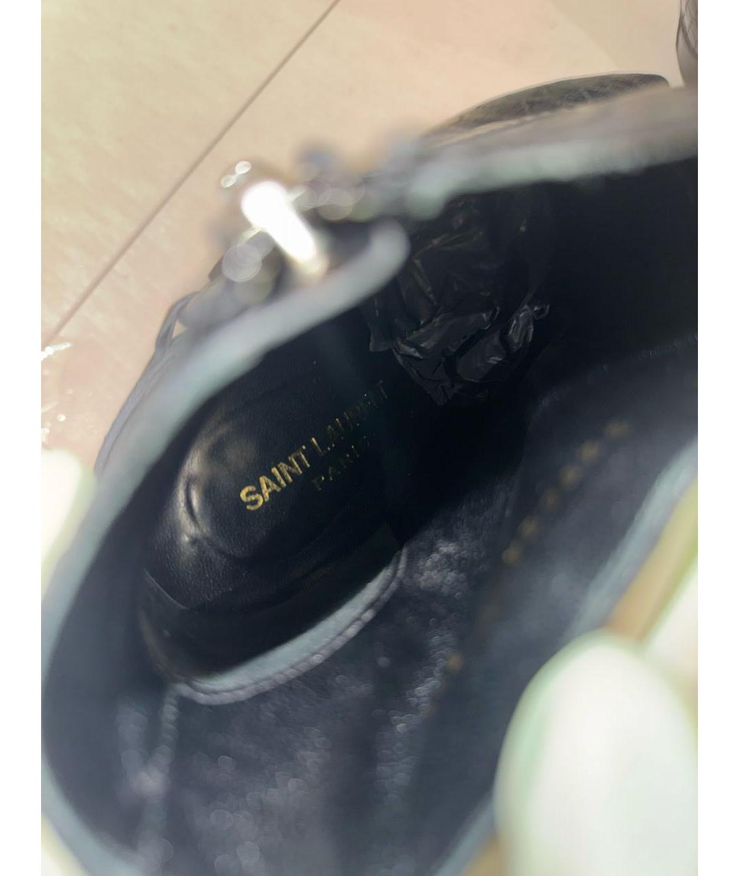 SAINT LAURENT Черные ботильоны из экзотической кожи, фото 3