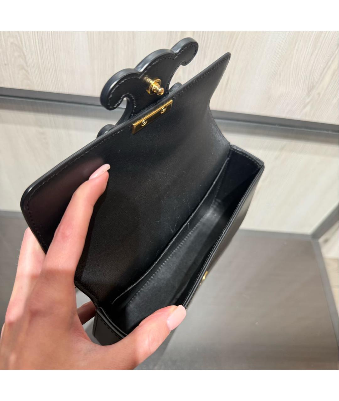 CELINE Черная кожаная сумка через плечо, фото 8