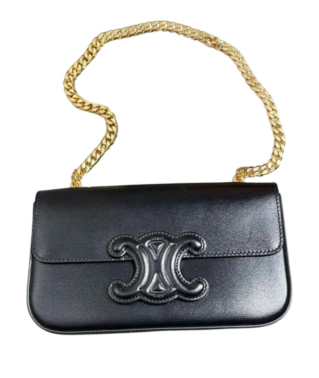 CELINE Черная кожаная сумка через плечо, фото 1