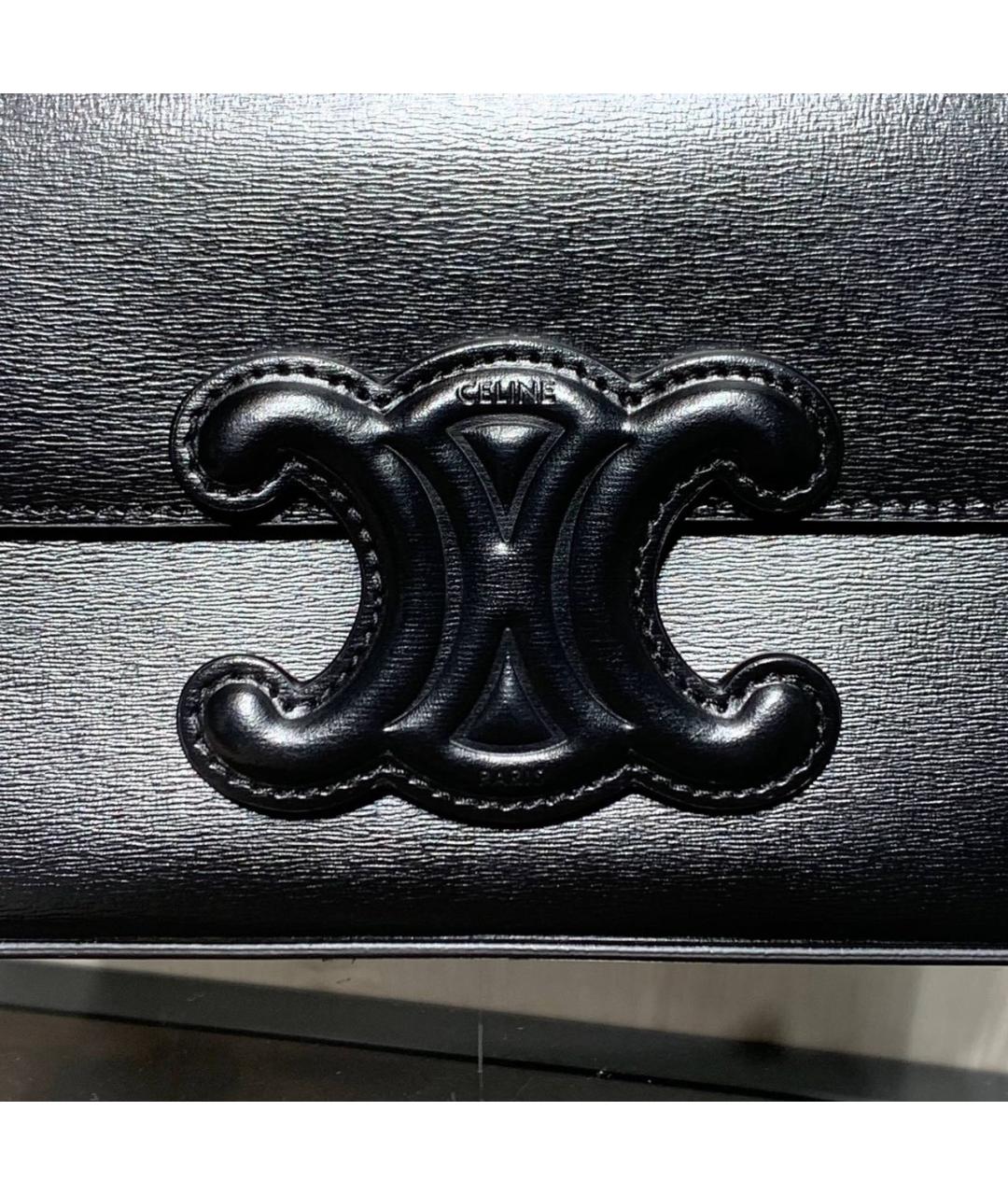 CELINE Черная кожаная сумка через плечо, фото 6